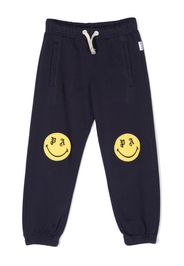 Palm Angels Kids smiley-print track pants - Blue