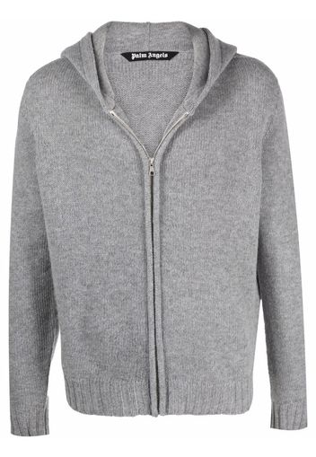 Palm Angels intarsia-logo zip-up hoodie - Grey