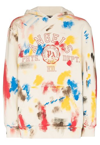 Palm Angels PAINTED COLLEGE HOODY OFF WHITE RED - Neutrals