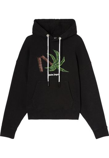 Palm Angels BROKEN PALM HOODY BLACK GREEN