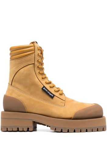 Palm Angels square-toe combat boots - Yellow