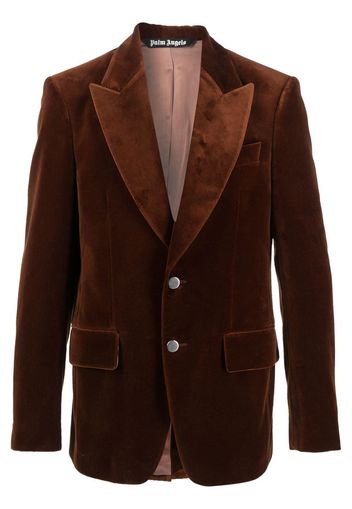 Palm Angels velvet blazer jacket - Brown