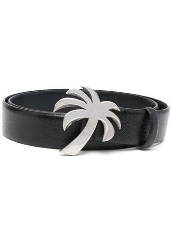 Palm Angels Palm Tree-buckle leather belt - Black