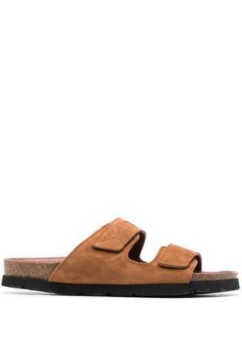 Palm Angels logo-print slide sandals - Brown