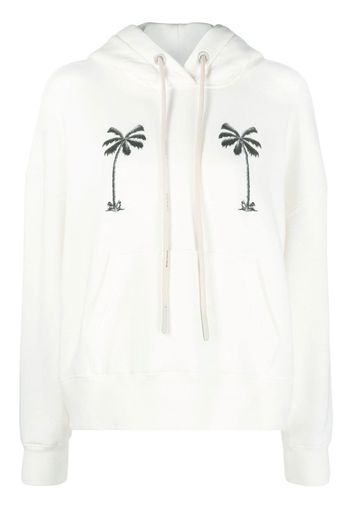 Palm Angels graphic-print cotton hoodie - White