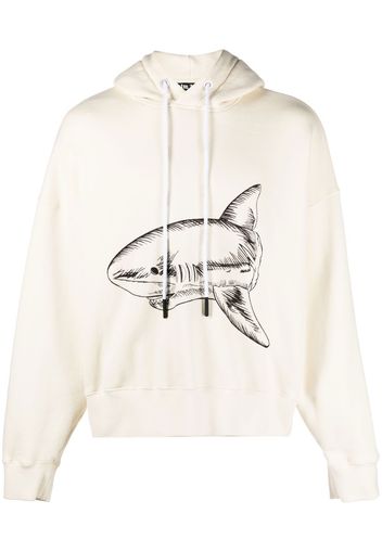 Palm Angels Broken Shark cotton hoodie - White