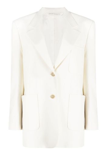 Palm Angels knitted tape-detail blazer - White