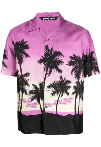 Palm Angels Palm Tree-print silk shirt - Purple