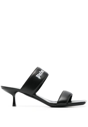 Palm Angels 45mm logo band leather mules - Black