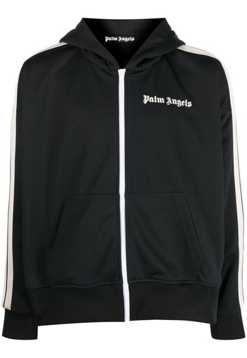 Palm Angels stripe-detail zip-up hoodie - BLACK