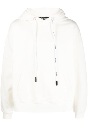 Palm Angels logo-detail cotton hoodie - White