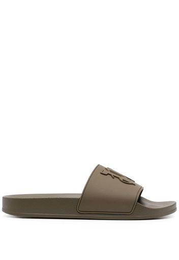 Palm Angels embossed monogram slides - Brown