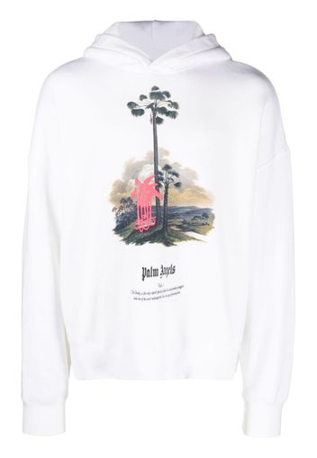 Palm Angels palm tree-print hoodie - White