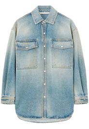 Palm Angels embroidered-design denim shirt - Blue