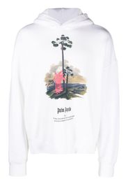 Palm Angels palm tree-print hoodie - White