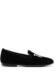 Palm Angels logo-embroidered loafers - Black