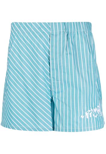 Palmer striped cotton shorts - Blue