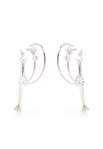 Panconesi Constellation crystal-embellished hoops - Silver