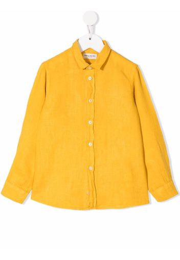 Paolo Pecora Kids linen long-sleeved shirt - Yellow