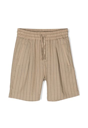 Paolo Pecora Kids drawstring-waist pinstripe shorts - Neutrals