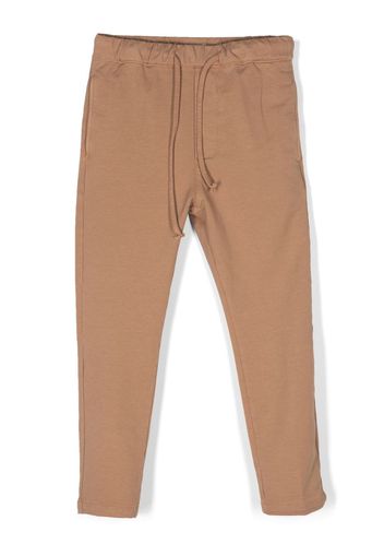 Paolo Pecora Kids drawstring cotton chino trousers - Brown