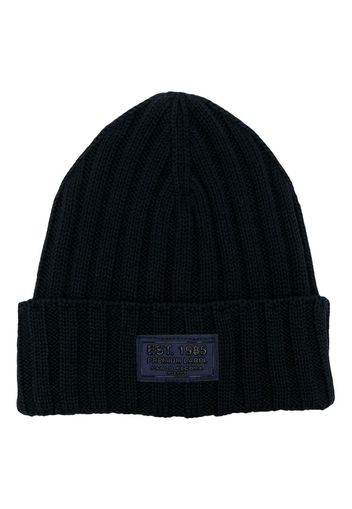 Paolo Pecora Kids ribbed-knit wool-blend beanie - Blue