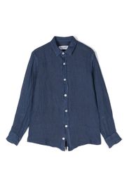 Paolo Pecora Kids long sleeves linen shirt - Blue