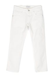 Paolo Pecora Kids logo-patch cotton jeans - White