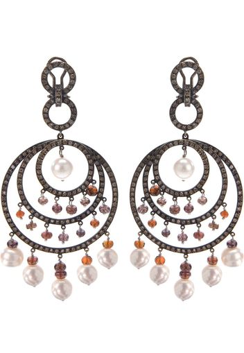 Paolo Piovan 18kt black gold chandelier earrings - Metallic