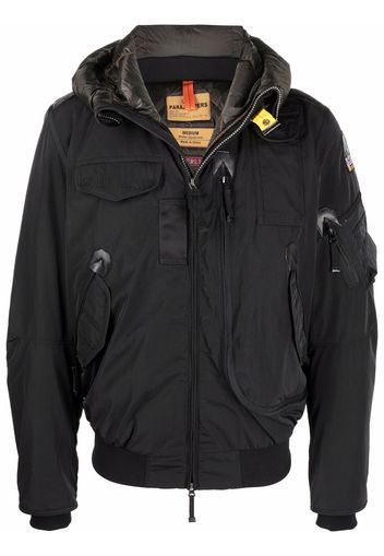 Parajumpers logo-patch hooded down jacket - Black