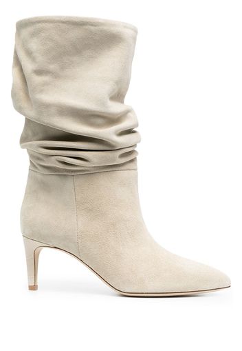 Paris Texas velour slouchy boots - Neutrals