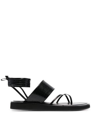 Paris Texas lizard-effect leather sandals - Black