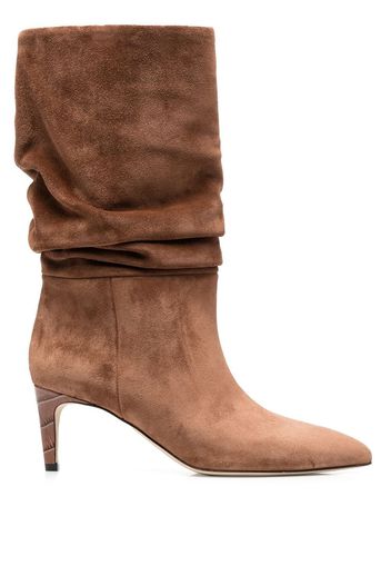 Paris Texas 65mm slouched suede boots - Brown