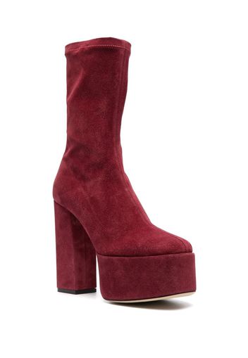 Paris Texas Lexy 130mm suede boots - Red