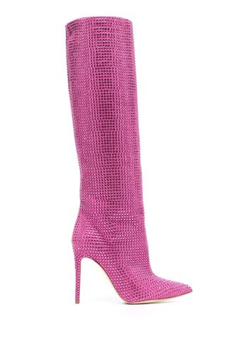 Paris Texas Holly 110mm crystal-embellished boots - Pink