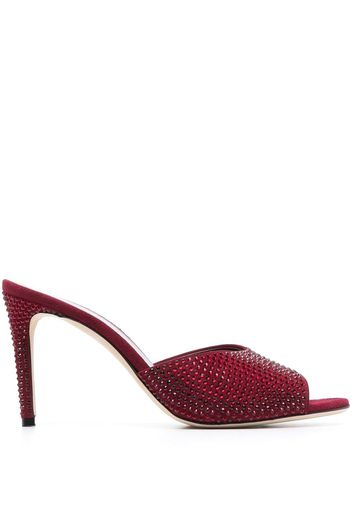 Paris Texas 90mm crystal-embellished open-toe mules - Red