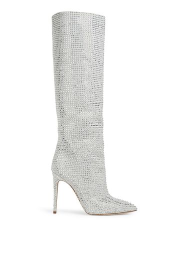 Paris Texas Holly crystal-embellished 105mm knee boots - Silver