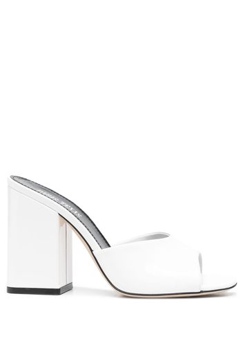 Paris Texas Anja 105mm leather mules - White