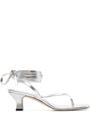 Paris Texas metallic 50mm leather thong sandals - Silver