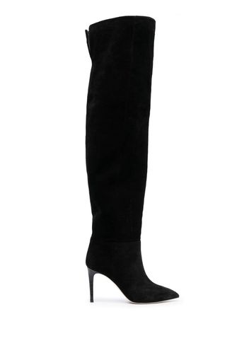 Paris Texas Stiletto 100mm thigh-length suede boots - Black