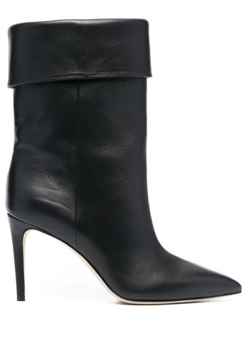 Paris Texas pointed-toe 90mm leather boots - Black