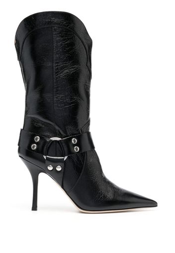 Paris Texas pointed-toe leather boots - Black
