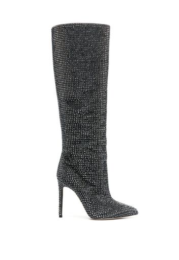 Paris Texas Holly 115mm crystal-embellished boots - Black