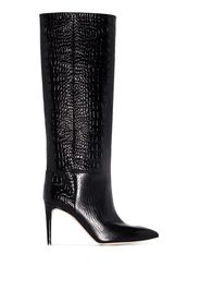 Paris Texas crocodile-embossed boots - Black