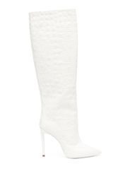 Paris Texas 110mm leather stiletto boots - White