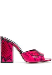 Paris Texas Anja 100mm snakeskin-effect mules - Pink