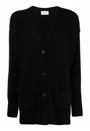 P.A.R.O.S.H. V-neck rib-trimmed cardi-coat - Black