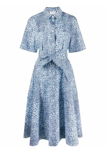 P.A.R.O.S.H. leopard-print midi shirt dress - Blue