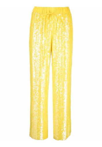P.A.R.O.S.H. sequined wide-leg trousers - Yellow