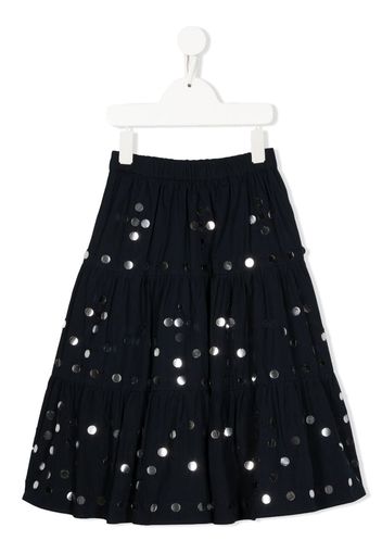 P.A.R.O.S.H. Cindera disc-embellished tiered skirt - Blue